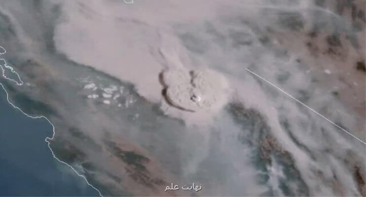 رصد ابر آتش كالیفرنیا از فضا